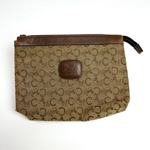 Authentic Celine Monogram Print Pouch Clutch